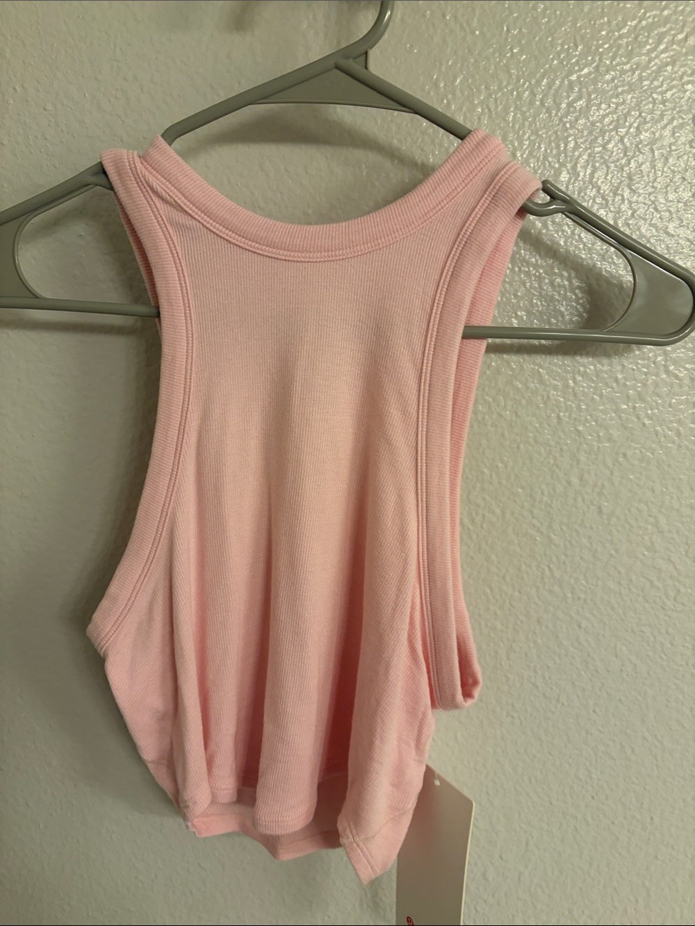 Light Pink Ribbed Racerback Tank Top